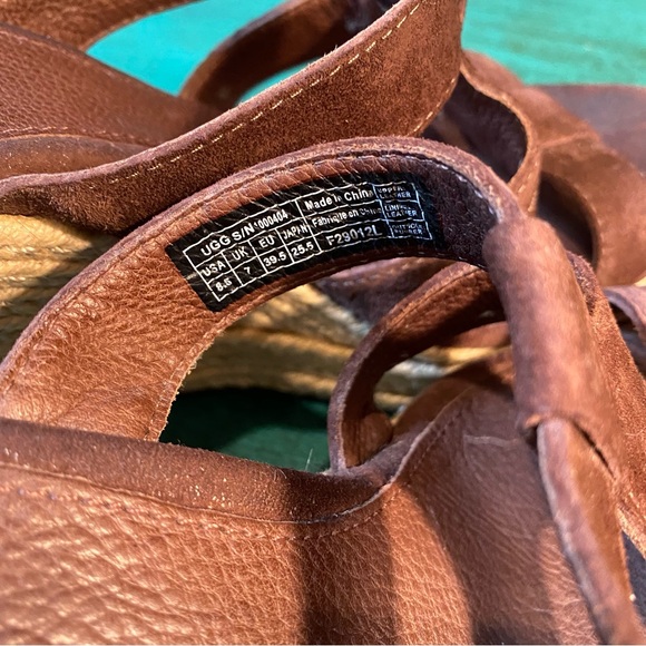 UGG Brand brown suede rope wedge heels 8.5 - Picture 5 of 6